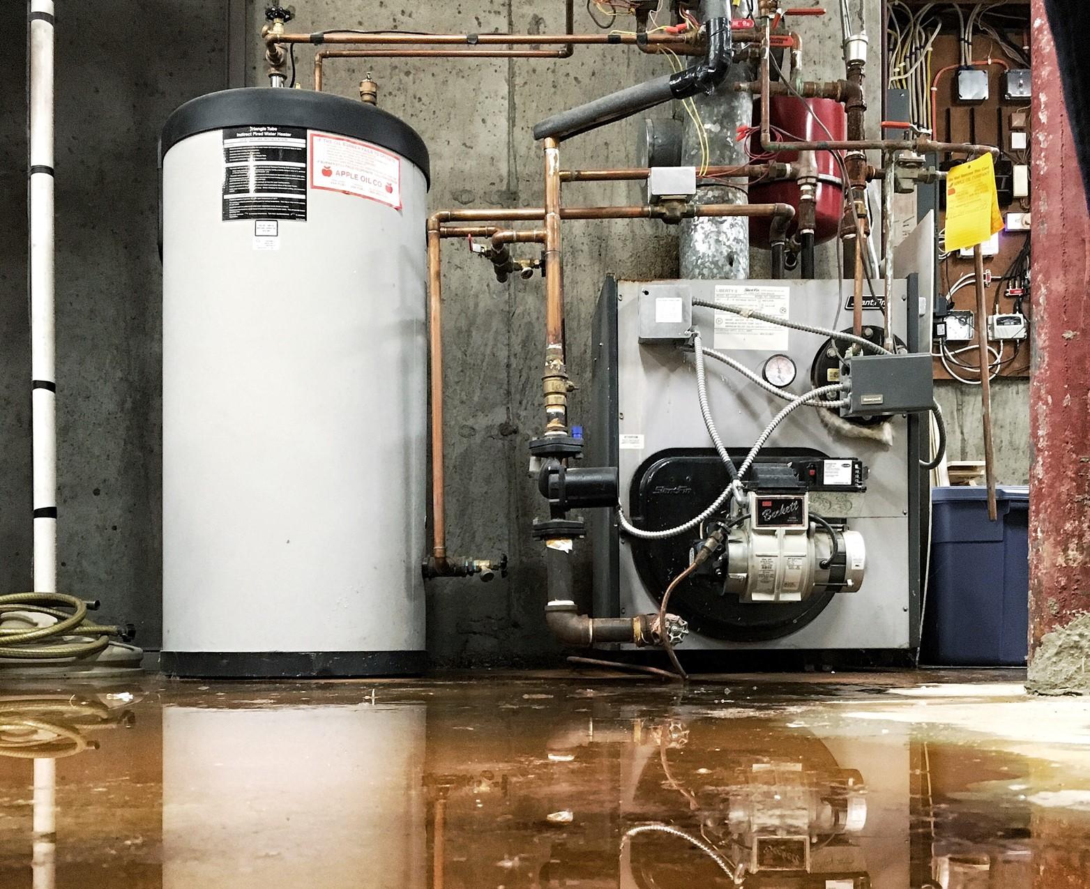 flooded basement from a sewer backup