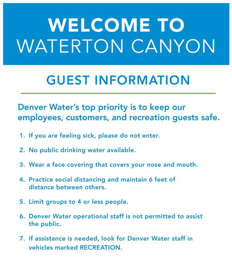 Waterton Canyon Guest Information 
