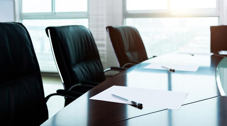 Board room with chairs. 