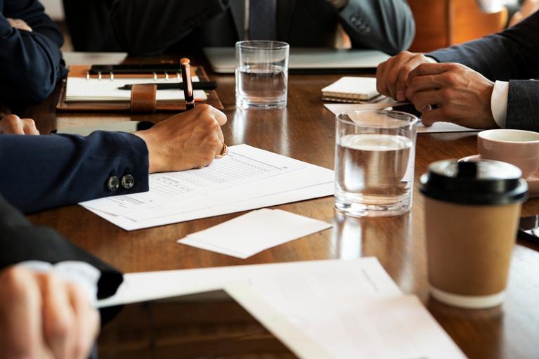 Board meeting table. 