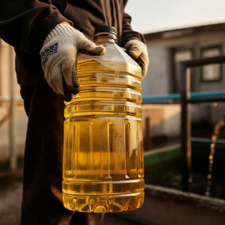 A jug of used oil. 